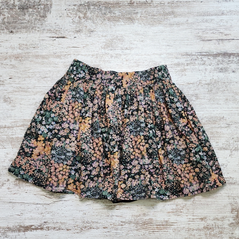 American Eagle Floral Skirt Size Small Linen Blend